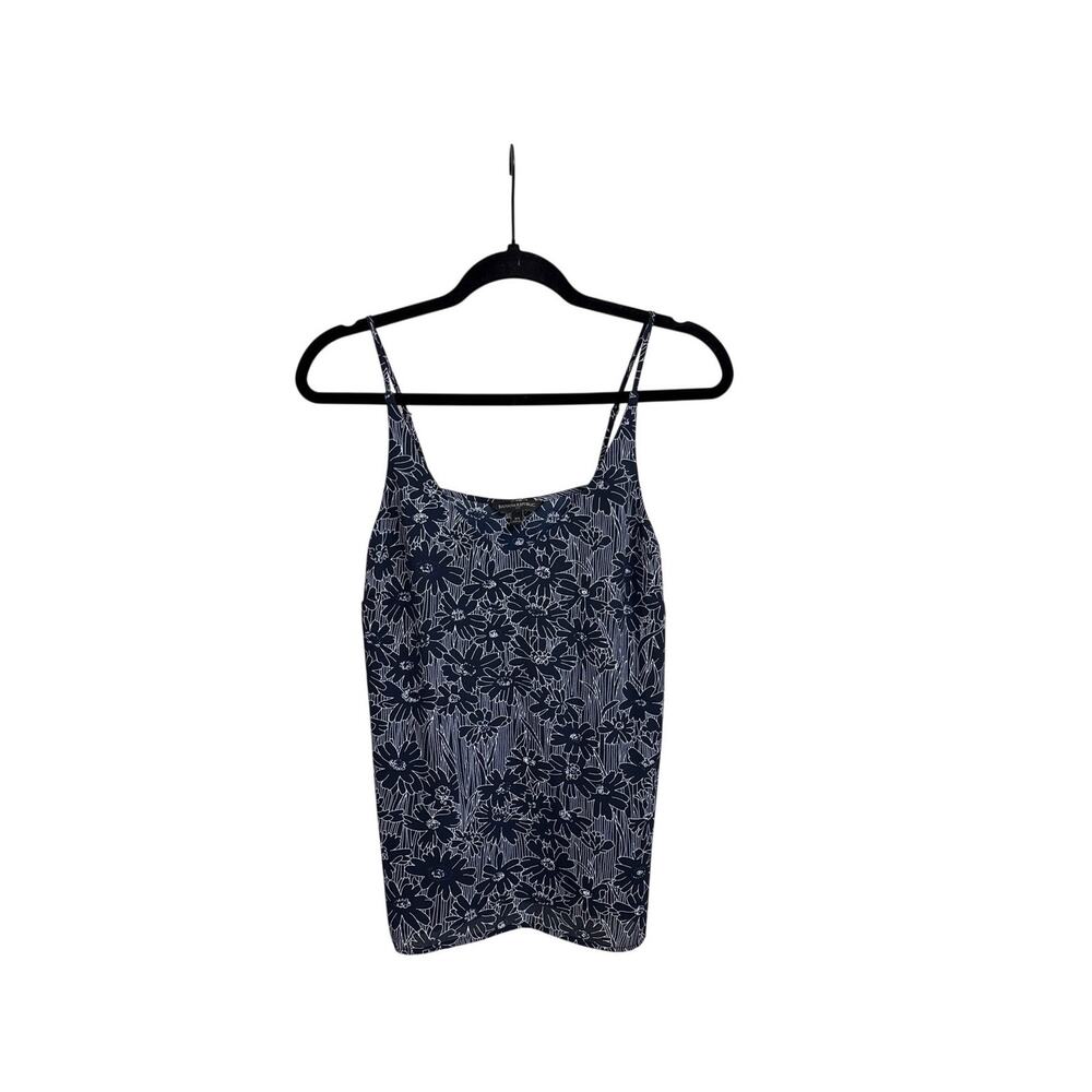 Banana Republic Spaghetti Strap Tank Camisole Floral Navy White Top Size XS